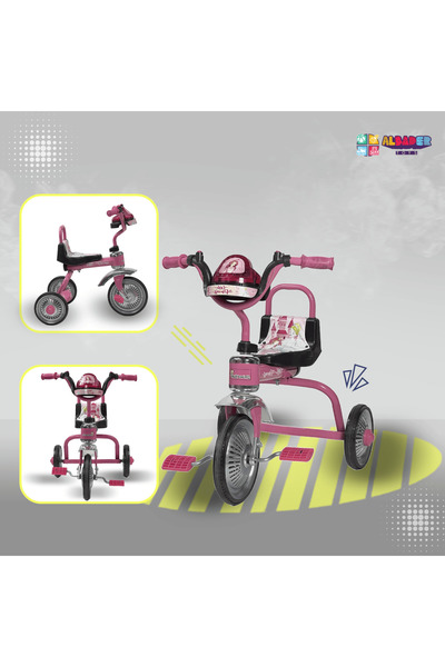 ALBADER Tricycles For Children, Kids Bike With One Seat, Steel Trikes For Children With Music & Light