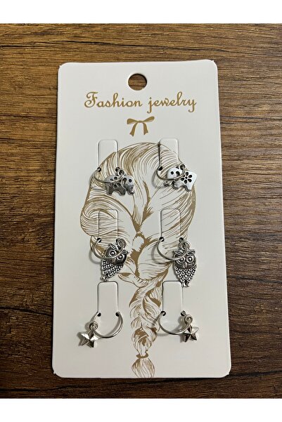 gülümse gel Kız Çocuk 6'lı Renkli Saç Süsü Saç Halkası Saç Küpesi Saç Yüzüğü ...