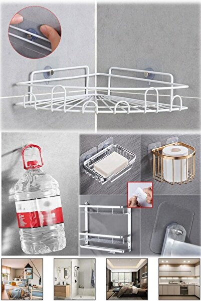 ELAMOUR Adhesive Nail Hanger Transparent Strong No Trace Painting Hanger Without Drilling Walls Without Damage 10Pcs