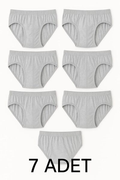 enmodaiçgiyim 7 Pieces of Cotton Gray Men's Slip Underwear – Breathable, Comfortable Fit