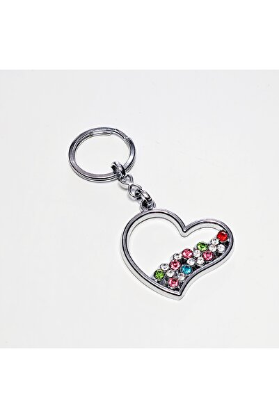 ÜNSA Anahtar إكسسوار سلسلة المفاتيح على شكل قلب من الأحجار الملونة، إكسسوار ح...