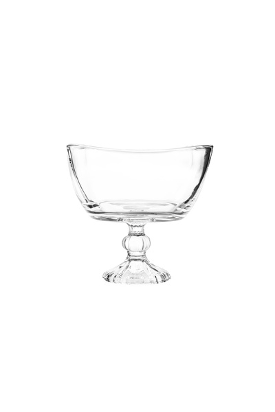 delı glassware Luxury Glass Serving Platter with Base - 23 x 22 cm