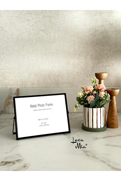 Luca Mia Auren Metal Masaüstü Resim Çerçevesi (15x20 cm) Siyah – Dekoratif Çe...