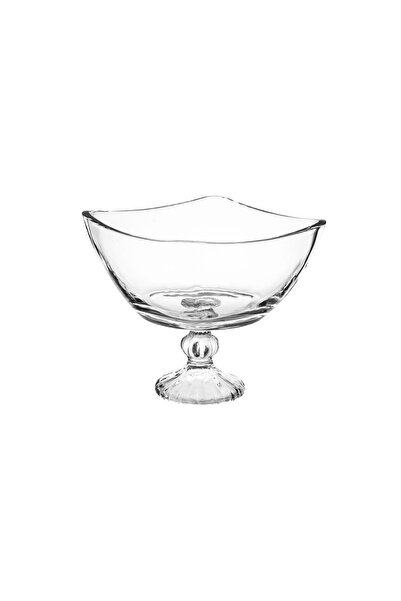 delı glassware Luxury Glass Serving Platter with Base - 23 x 22 cm