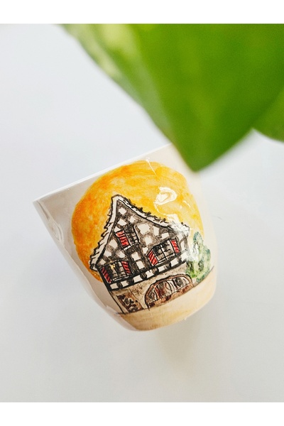 WEBBMODA Handmade Custom Drawing House Mug Cup