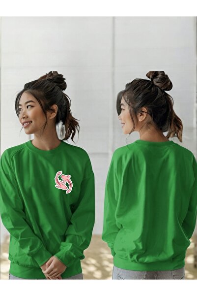 ArtYus Φούτερ Unisex με μακρύ μανίκι ροζ Koi Transfer με τύπωμα με λαιμόκοψη ...