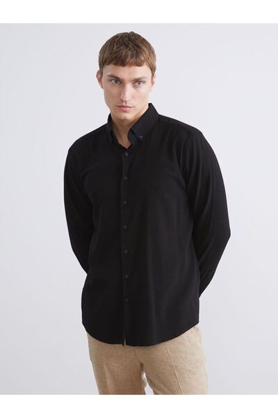 LC Waikiki Ανδρικό μακρυμάνικο πουκάμισο SOUTHBLUE Regular Fit