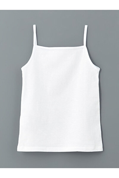 LC Waikiki Rmz Gi̇yi̇m Farkiyla Square Roba Collar Rope Strap Girls' Undershirt