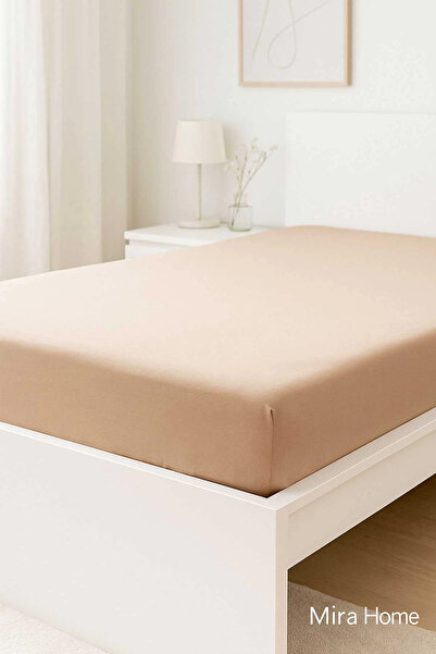 Mira Home Double Plain Combed Cotton 100% Cotton Fitted Sheet 160X200 Newshee...