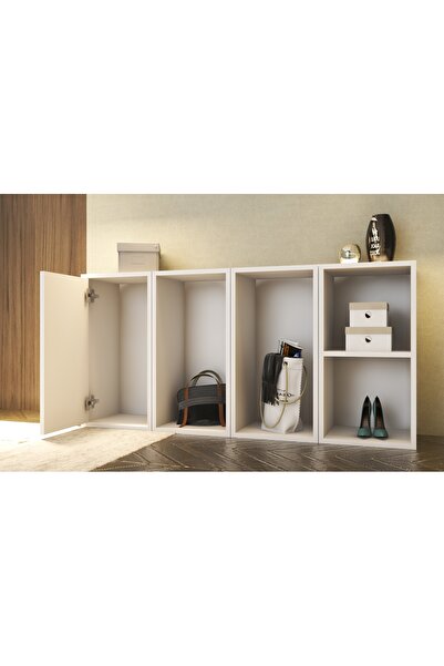 Nettrends Çok Amaçlı ve Çok Fonksiyonlu Modern Kapaklı Ayakkabılık, Antre ve Hol Dolabı