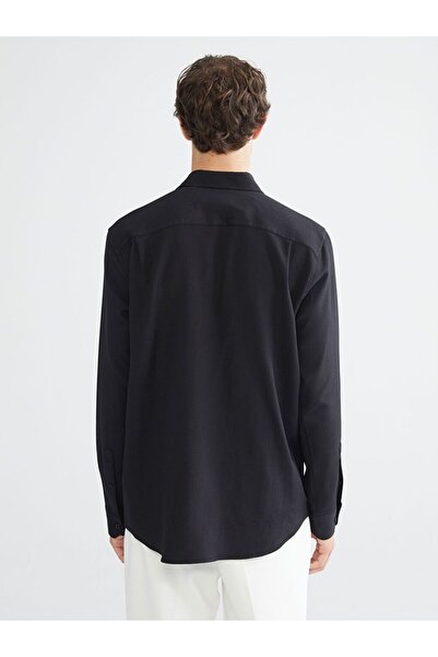 LC Waikiki Ανδρικό πουκάμισο με μακρυμάνικο Dobby SOUTHBLUE Regular Fit