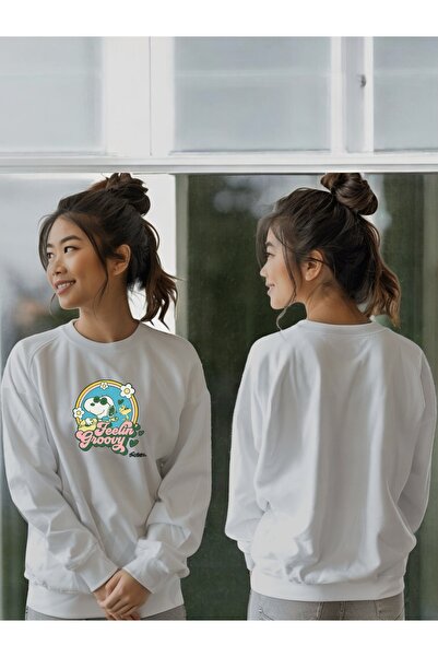 ArtYus Φούτερ Unisex με μακρύ μανίκι Snoopy Feeling Groovy Transfer με τύπωμα...