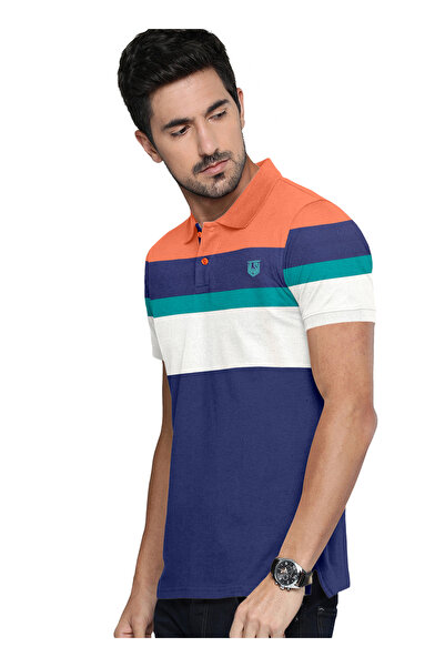 LAUREN SMITH Men’s Cotton Rich Polo T-shirt in Stripes