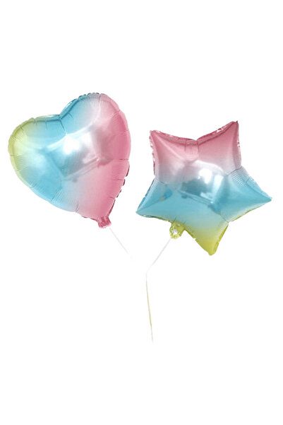 Bunloon Rainbow Star Heart Foil Balloon Set 2-Piece Combination Birthday Part...