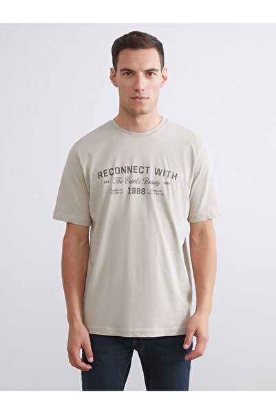 LC Waikiki Lcwaikiki Classic Crew Neck Printed Combed Cotton Mens T-Shirt