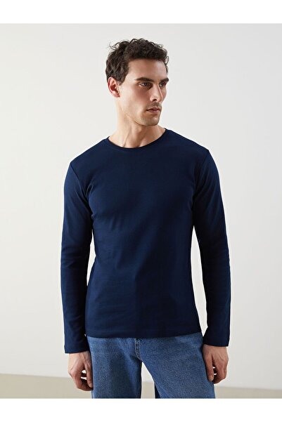 LC Waikiki Tricou cu mânecă lungă pentru bărbați LCWAIKIKI Classic guler rotund basic