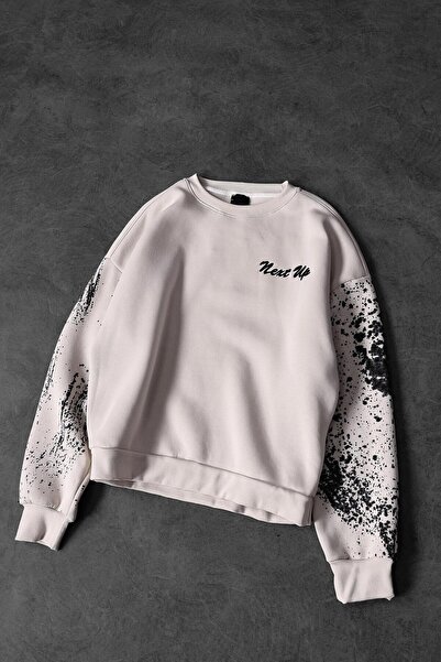 Slatra Ανδρικό μπλουζάκι με κέντημα Nxtup σε μπεζ χρώμα με λεπτομέρεια στο μανίκι