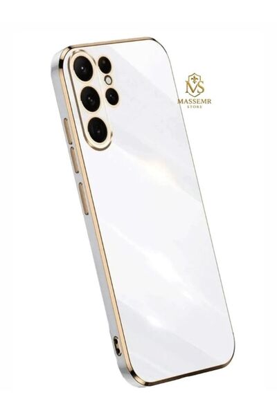 Massemr For Samsung Galaxy S25 Ultra Case Shiny Gold Foil Luxury Premium Silicone Cover Transparent Shockproof Protector