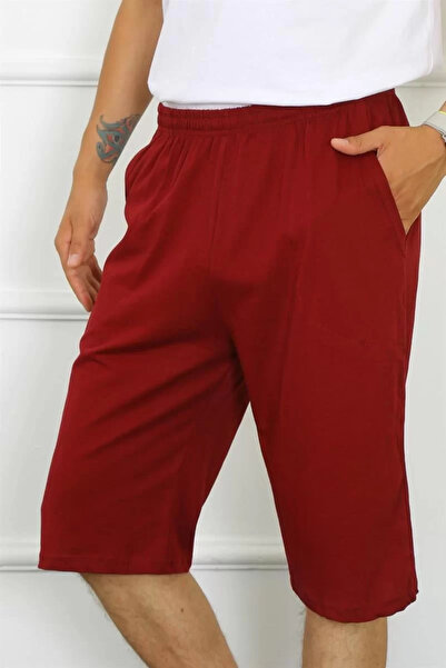 Akbeniz Μόδα ανδρικό βαμβακερό καπρί με τσέπες Lacoste μπορντό