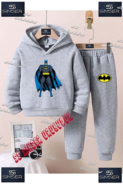 SS SİNSER Παιδικό Unisex Σετ Φόρμας με Κουκούλα και Στάμπα  "BATMAN HOLDING A...
