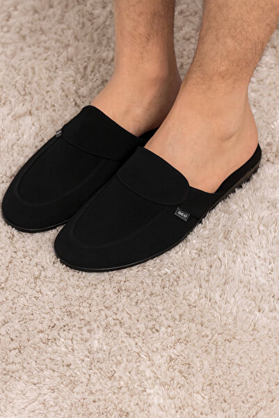 Lienna Чоловічі чорні поліестерові тапочки з нубуковою підошвою Q3L5K5CK