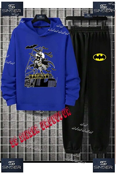 SS SİNSER Παιδικό Unisex Σετ Φόρμας με Κουκούλα και Στάμπα  "BATMAN BACK IN T...