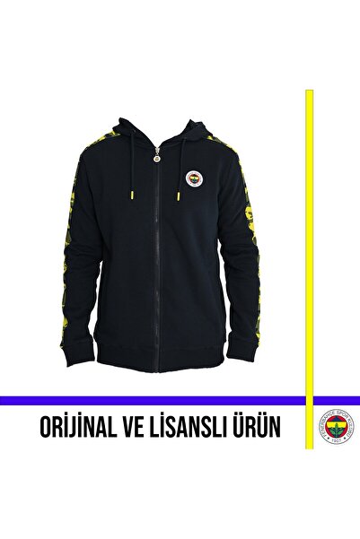 Fenerbahçe Lisanslı 25/26 Lacivert Tribün Kamuflaj Detaylı Kapşonlu Sweatshirt