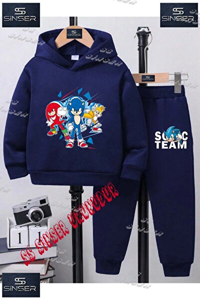 SS SİNSER Children's Unisex Printed Hooded Tracksuit Set with the Text: "Soni...