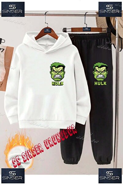 SS SİNSER Παιδικό Unisex Σετ Φόρμας με Κουκούλα και Στάμπα "HULK KAFA SOL LOG...