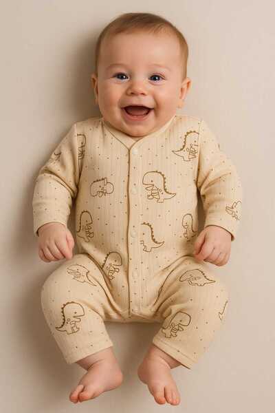 Renata's Unisex Baby Long-Sleeved Snap-Buttoned 100% Cotton Romper
