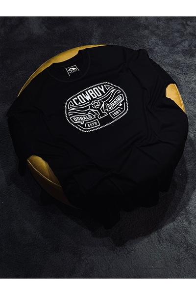 Spark Collection Ufc Cowboy Donald Cerrone 100% Cotton Relax Fit Crew Neck Black Tshirt