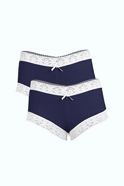 Akbeniz Модні жіночі бавовняні боксери, 2 шт., сині