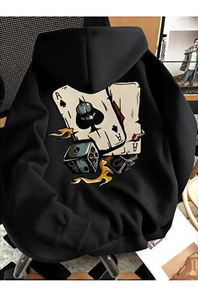 haha Men's Back Printed Hooded Sweatshirt