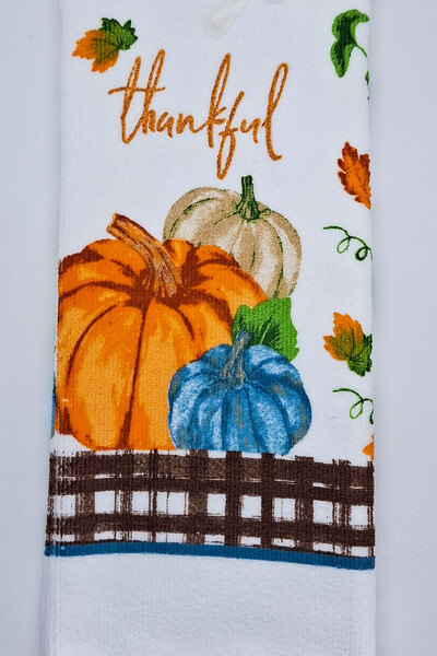 Home Collection Autumn Harvest Pumpkins 2 Pieces Kitchen Towels, 38X63 cm
