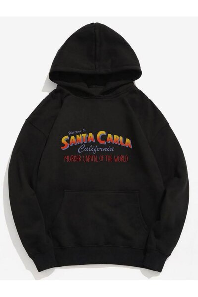 MAYDAY CULTURE Μαύρο φούτερ με τρεις κλωστές, unisex oversize με στάμπα DTF