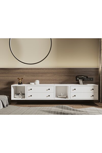 Nettrends Geniş Depolama Alanlı Çok Fonksiyonlu Konsol ve Salon Dolabı