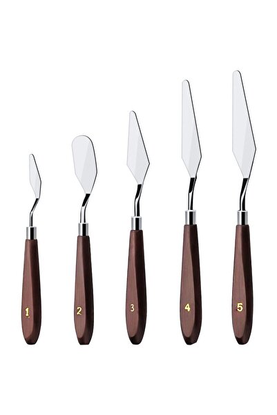 Nuasya 5-Piece Metal Spatula Set – High-Quality Paint Mixer, Art and Hobby Su...
