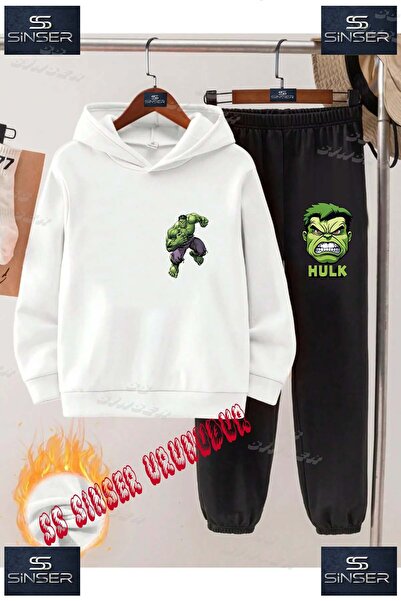 SS SİNSER Παιδικό Unisex Σετ Φόρμας με Κουκούλα και Στάμπα "HULK KIZGIN SOL U...