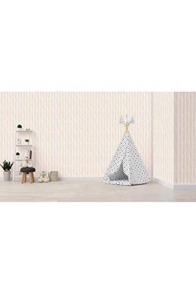 Adawall Çizgili Çocuk Odası Duvar Kağıdı 10,6 m2 -Adakids 8906-1