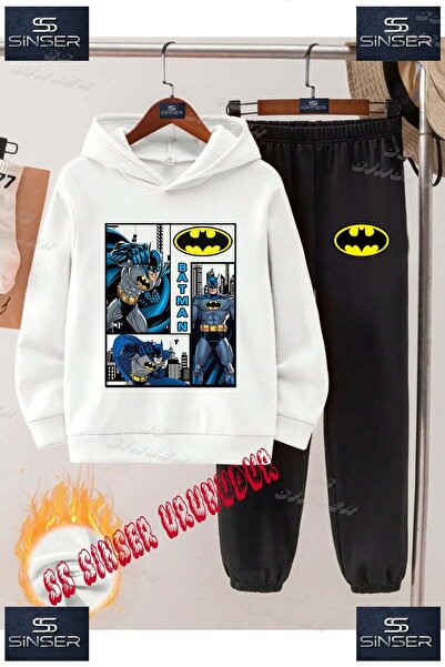 SS SİNSER Dječji unisex "BATMAN Karirano AFIS" Štampano komplet trenerke sa k...