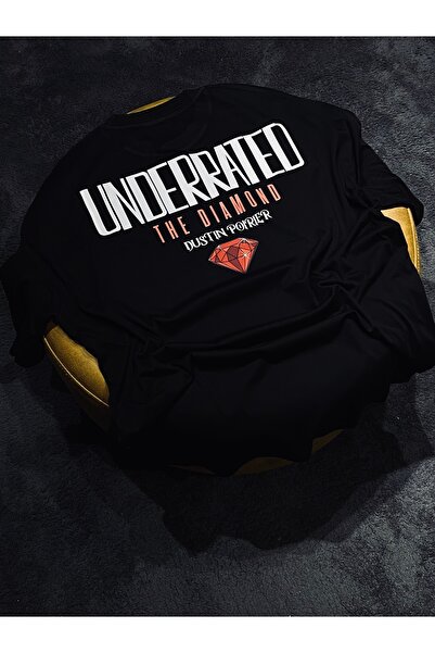 Spark Collection Ufc Diamond Dustin Poirier 100% Cotton Relax Fit Crew Neck Black Tshirt