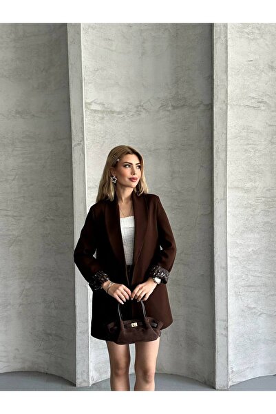 Bak'ap Premium Leopar Astarlı Blazer Ceket