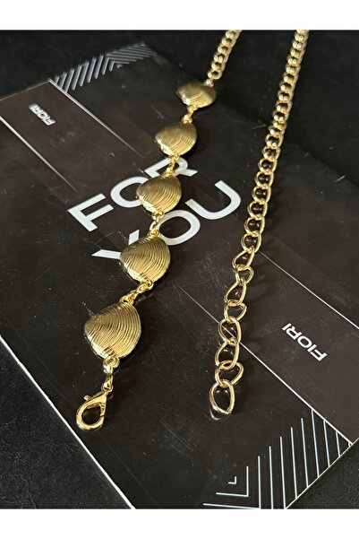 Fiori Γυναικεία ζώνη μέσης με λεπτομέρεια από χρυσό κοχύλι, ζώνη φορέματος, ζώνη φούστας, ζώνη παντελονιού