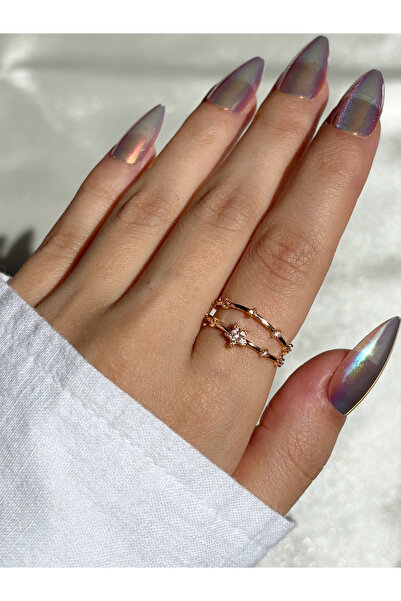 Eylülün Takısı خاتم نجمة حجرية ذهبية اللون للنساء