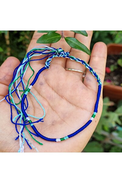 Wild Bracelets Adjustable hand and foot bracelet, handmade from silk, Navy blue