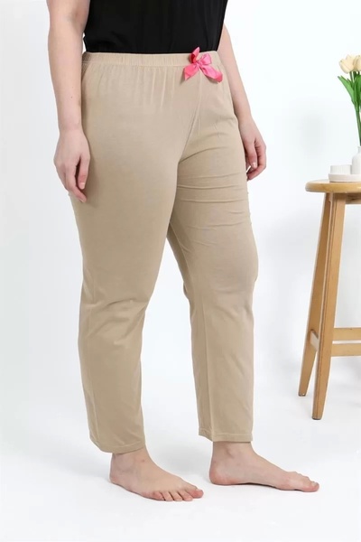 alfa expres Fashion Women's Cotton Plus Size Bottom Pajamas Beige