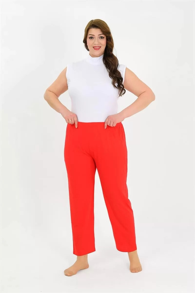 alfa expres Fashion Women's Cotton Plus Size Bottom Pajamas Red