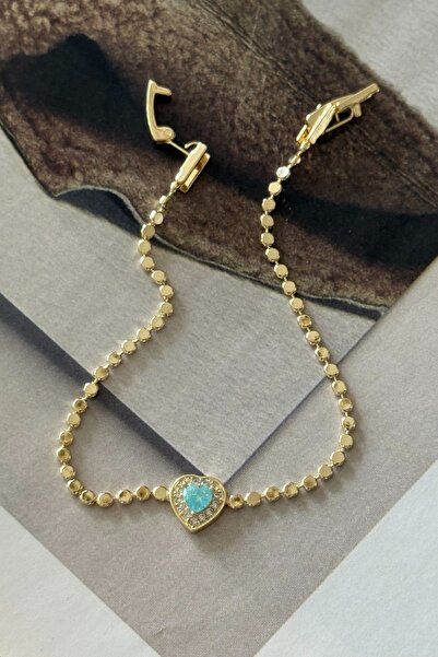 Trendy Butik سوار سلسلة أنيق مرصع بحجر الزركون الفيروزي