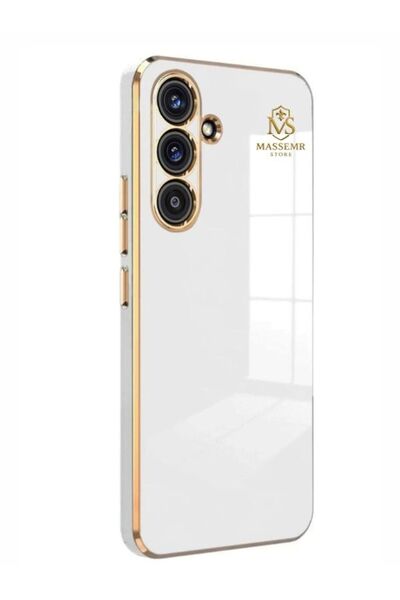 Massemr For Samsung Galaxy S25 Plus Case Shiny Gold Foil Luxury Premium Silicone Cover Transparent Shockproof Protector