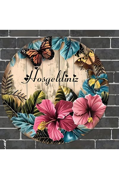 TuraLazerKesim Ornament pentru ușă din MDF de bun venit |   Cu curea, ștergab...